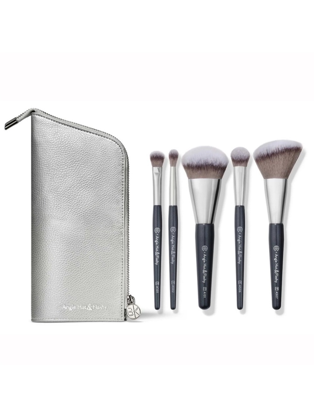BK BEAUTY ANGIE HOT & FLASHY TRAVEL BRUSH SET WITH POUCH